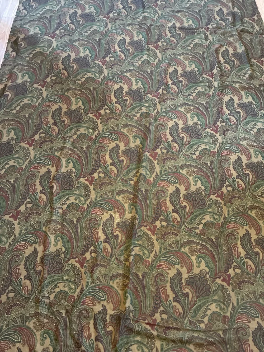 American Living Paisley Sheer Curtain Panel in Olive Green and Brown